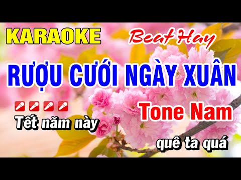 Karaoke Rượu Cưới Ngày Xuân (Beat Hay) Tone Nam Nhạc Xuân 2024 | Hoài Phong Organ