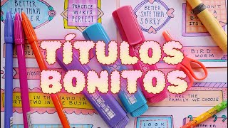 IDEAS PARA TÍTULOS BONITOS Y ENCABEZADOS LARGOS ✨ DECORACION PARA CUADERNOS #titulos #apuntes