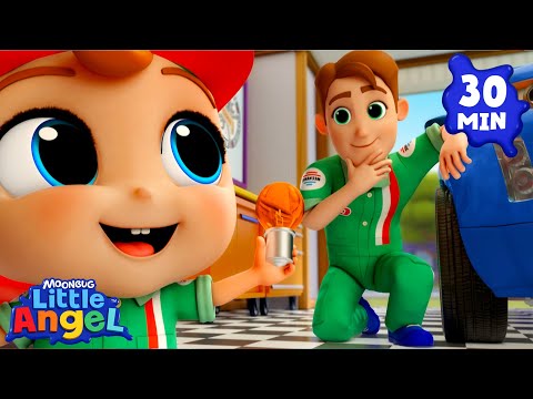 Fixing Daddy's Car! | Baby John’s Playtime Songs & Nursery Rhymes | Little Angel