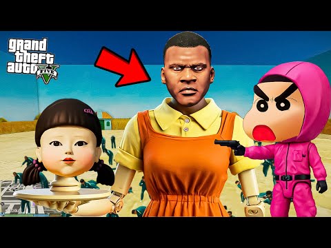 Franklin Become Squid Game Doll To Stop Squid Game Shinchan And Pinchan In GTA 5!