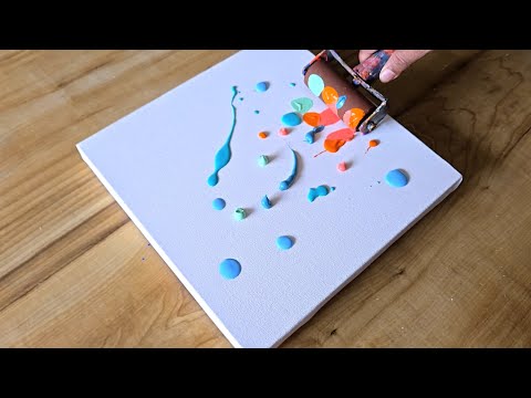 Easy Acrylic Painting Technique / Abstract Painting Using Rubber Roller