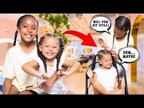 9 YR OLD PUTS EXTENSIONS IN 3 YR OLD SISTERS HAIR ALL BY HER SELF!!!😳💕