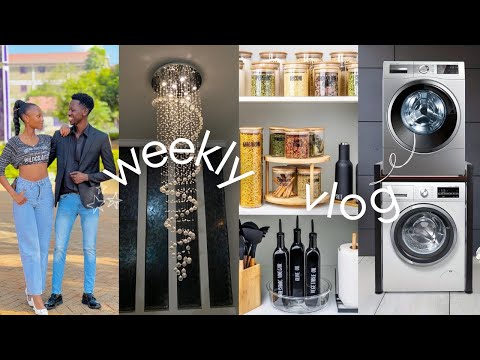 WEEKLY VLOG; Buying a washing Machine, Staircase Chandelier, New Kitchen Appliances + Grocery Haul