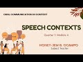 Communication Contexts and Types