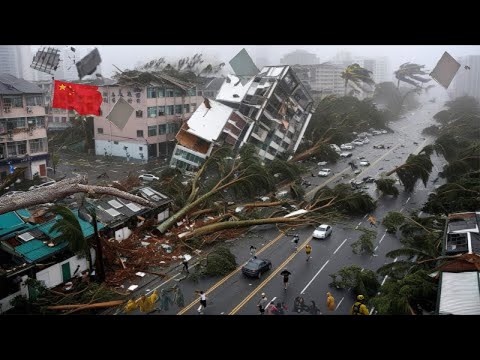 Chaos in China Today: Typhoon Co-May Destroys Homes and Cars in Zhoushan & Zhejiang