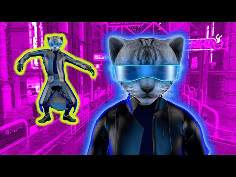 Cyberpunk dancing cat