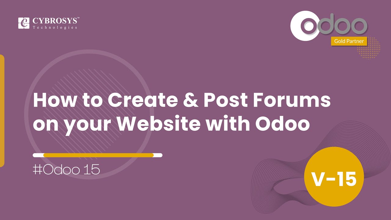 How to Create and Post Forums on your Website with Odoo | Odoo 15 Functional Videos | 6/15/2022

This video will describe the aspects of forums and forum postings and management of forums with Odoo ERP. Video Content ...