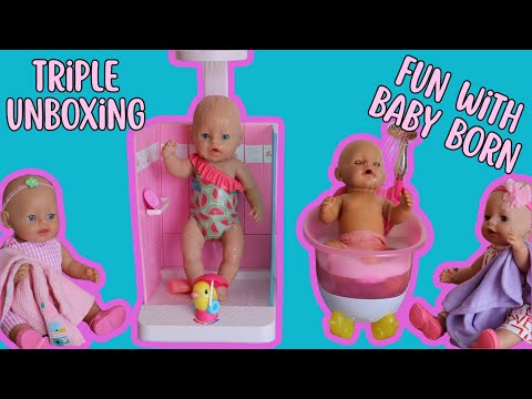Baby Born Magic Girl, Walk-in Shower & Bathtub | Triple Unboxing, Setup & Pretend Play Fun!