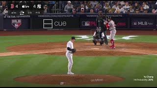 張育成 Yu Chang 0924 紅襪出戰洋基 先發游擊手  第9棒 第三打席面對右投Ron Marinaccio  打席逐球回顧
