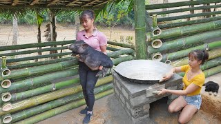 TIMELAPSE--220 Days Build Bamboo Pig Pen To Raise Pigs, Sell Many Geese After 3 Month of Raising