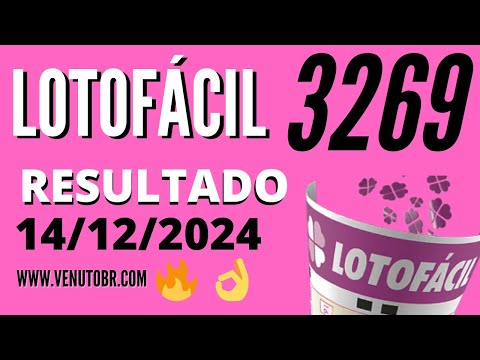 🍀 Resultado Lotofácil 3269, Resultado da lotofacil de hoje concurso 14/12