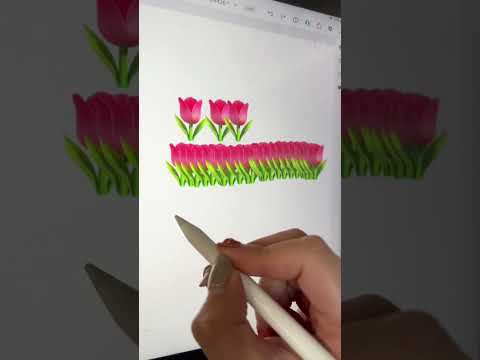 チューリップで文字書けるの知ってた？🌷#adobefresco #shorts