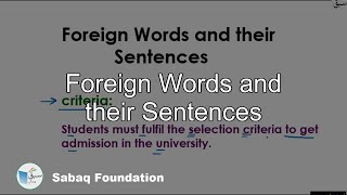 Foreign Words and their Sentences