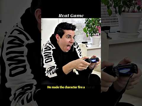 While the man was playing a video game, the game character suddenly stepped into reality.🎮🕹️🌎