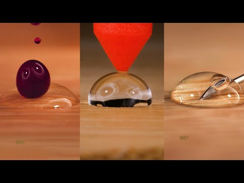 Slow Motion Experiments with Water Drops Close-Up