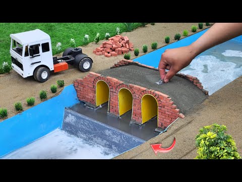 diy mini bridge making with bricks science project | diy tractor | @MiniCreative1