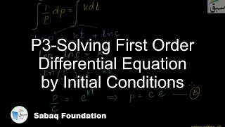 P3-Solving First Order Differential Equation by Initial Conditions