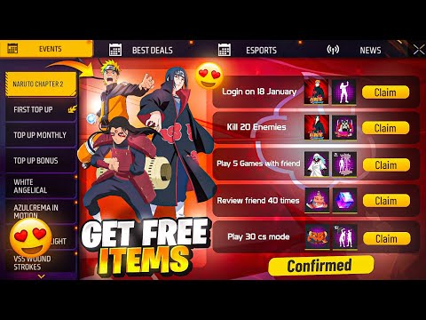 CLAIM NARUTO CHAPETER 2🤩FREE REWARDS || FREE FIRE NARUTO EVENT || NARUTO CHAPETER 2 FREE FIRE