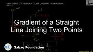 Gradient of a Straight Line Joining Two Points