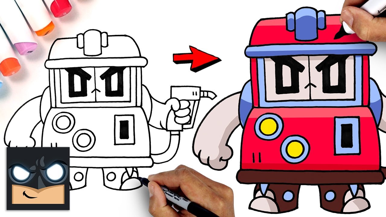 How To Draw V8-Bit - Brawl Stars