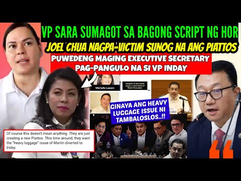 VP SARA SUMAGOT sa BAGONG SCRIPT ng HOUSE of CROC'S/GINAYA ang LUGGAGE ISSUE ni TAMBA/CHUA PA-VICTIM