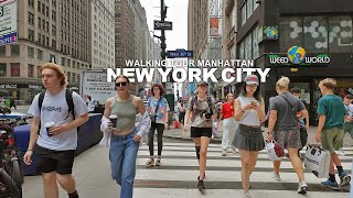New York Manhattan Summer Walk, Broadway, Chelsea, 5th Avenue, Madison Avenue and 42nd Street, 4K