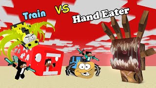 Help Herobrine to Win In Train and Hand Eater Battle #minecraft #animation