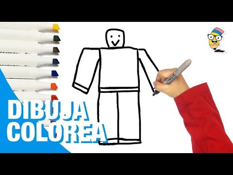 Dibuja y Colorea un Noob de ROBLOX 🟡🟢 Dibujos Para Niños