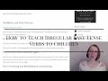 Teaching Irregular Past Tense Verbs