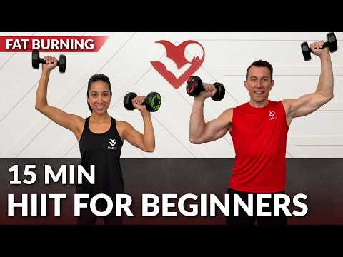 15 Min HIIT Workout for Fat Loss for Beginners at Home - Full Body No Jumping No Repeat Low Impact