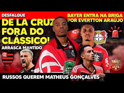 FLAMENGO: RUSSOS QUEREM MATHEUS GONÇALVES! BAYER LEVERKUSEN ENTRA NA BRIGA POR JOIA! DE LA CRUZ FORA