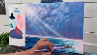 How To Paint A Pretty Seascape | Acrylic Painting Tutorial 