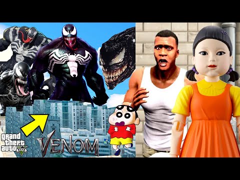 Franklin and Shinchan & Pinchan play HIDE AND KILL With NEW VENOM MOVIE In GTA 5