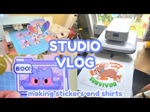 STUDIO VLOG #1 🩷 || Make stickers and T-shirts with me! ✨