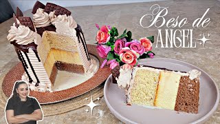 TRES LECHES pastel BESO DE ANGEL 🎂 Paso a Paso | Receta Fácil 🍮 Flan Horneado