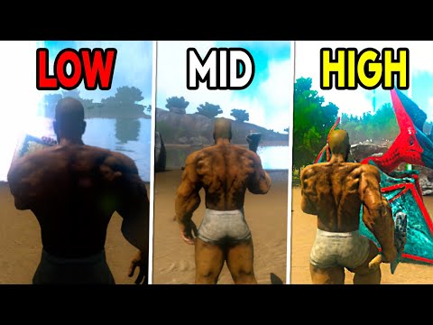 ARK: Ultimate Mobile Edition - Graphics Comparison (Android) Very Low, Low, Medium, High