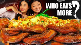 Huge Fried Pork With Chutney & Wai Wai Chatpate | Mukbang With My Manager | Pork Mukbang