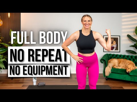 BUILD MUSCLE with NO EQUIPMENT! | Full Body NO REPEAT Strength Training