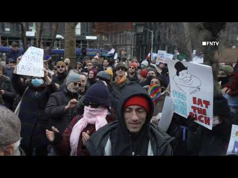 "Deport Elon Musk" large Crowds At NYC City Hall Protest to 'Reject Project 2025'