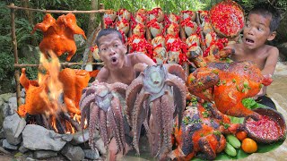 How to cook Chicken, Pig Leg, Octopus Hand, and Duck Egg Recipe