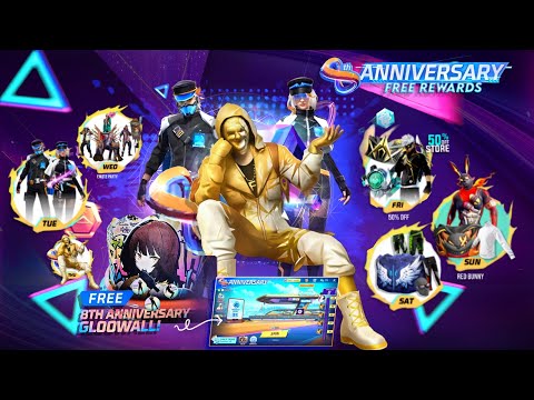 8TH ANNIVERSARY EVENT REWARDS | GOLDEN CRIMINAL | FREE FIRE NEW EVENT | FF NEW EVENT | NEW EVENT FF