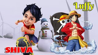 Shiva dan Luffy Melaju Cepat Mengendarai Mobil Boneka Salju