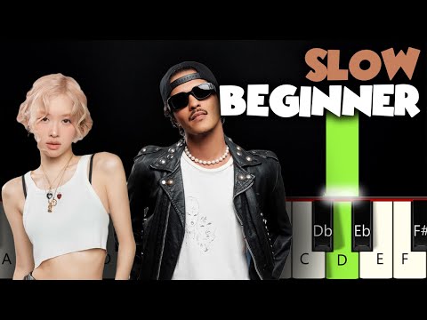 APT. - ROSÉ & Bruno Mars | SLOW BEGINNER PIANO TUTORIAL + SHEET MUSIC by Betacustic