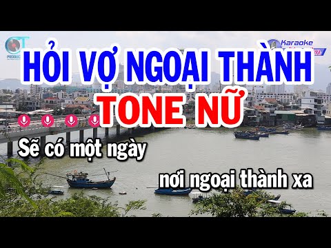 Karaoke Hỏi Vợ Ngoại Thành Tone Nữ ( Em ) Nhạc Sống Beat Mới || Karaoke Đồng Sen