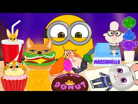 [ASMR] 미니언즈 주토피아 디저트 애니먹방(Minions Zootopia Food Animation Mukbang)