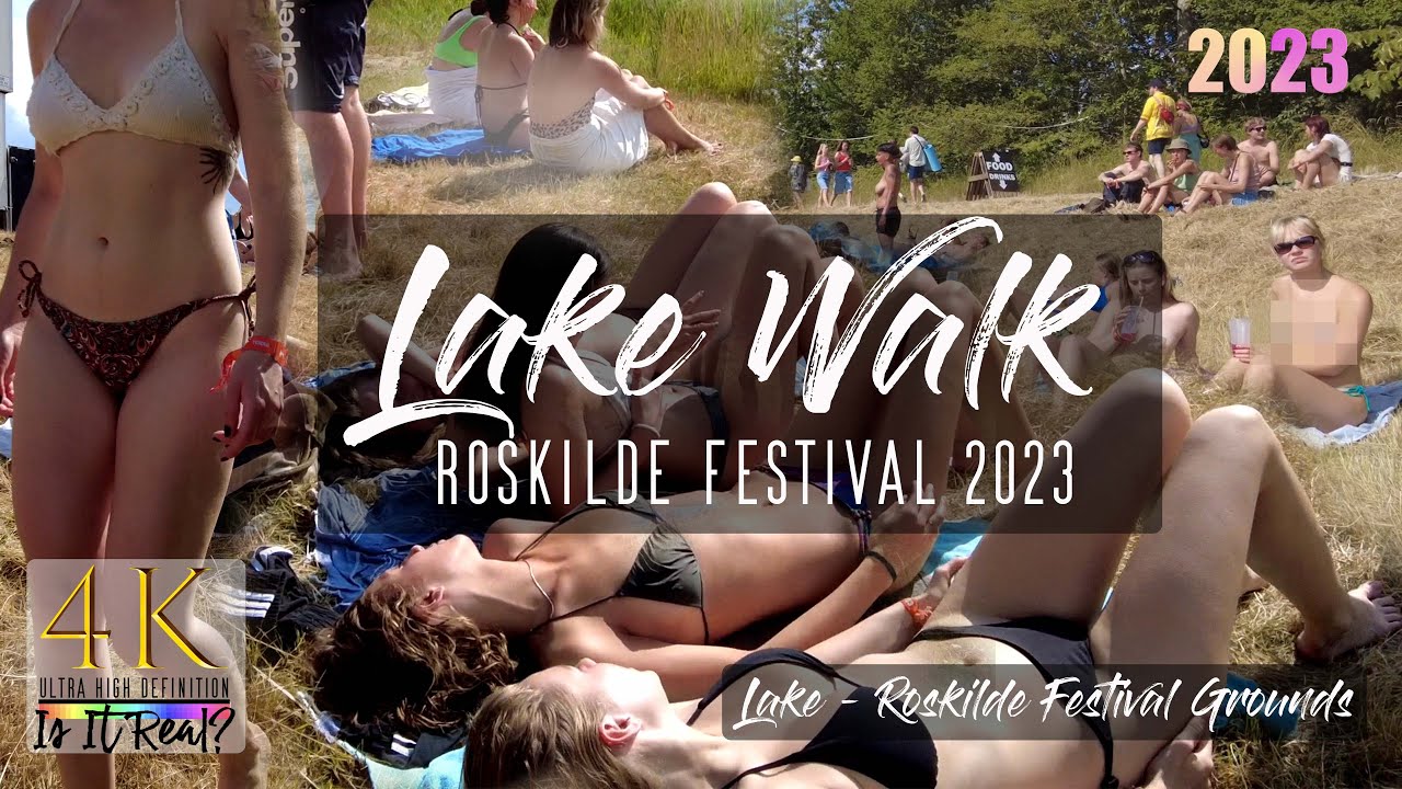 🇩🇰🏖Roskilde Festival 2023 | Festival Lake Bathing | Bikini Beach Walk | Denmark | 4K | June | 2023