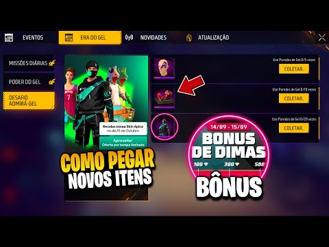 URGENTE!! BÔNUS DE DIAMANTES, INCUBADORA, CALENDÁRIO E PEGUE SKIN + CODIGUIN - NOVIDADES FREE FIRE