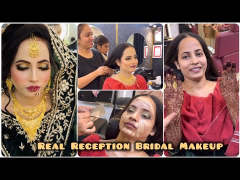 दुल्हन का मेकअप कैसे करते है Real Reception Bridal Makeup Step By Step|| Indian Muslim Makeup