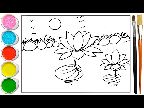 HOW TO DRAW A LOTUS FLOWER EASY - Step by Step / Drawing Tutorial