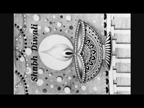 Diwali 🎇🪔 drawing/How to draw a beautiful poster for diwali/ Diwali Diya drawing using mandala art